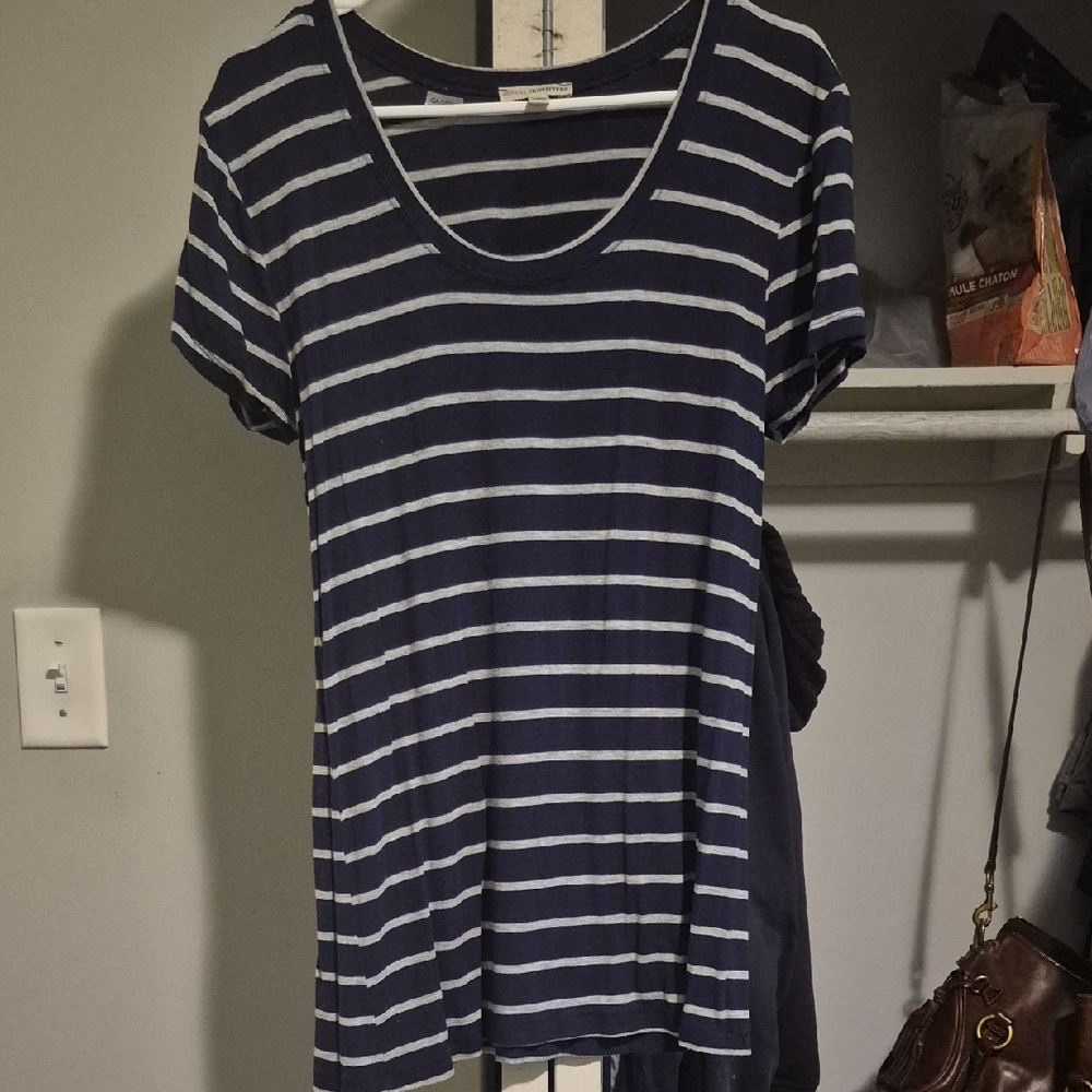 Navy Striped Women's Top